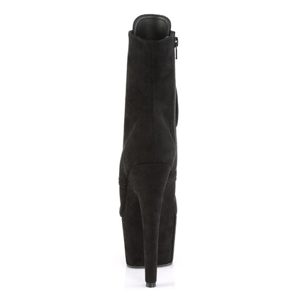ADORE-1021FS *7" Heel, 2 3/4" PF Open Toe Lace-Up Ankle Boot, Side Zip
