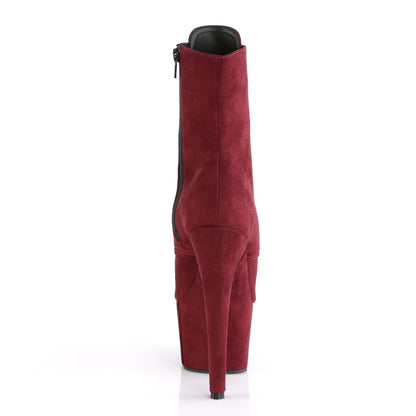 ADORE-1021FS *7" Heel, 2 3/4" PF Open Toe Lace-Up Ankle Boot, Side Zip