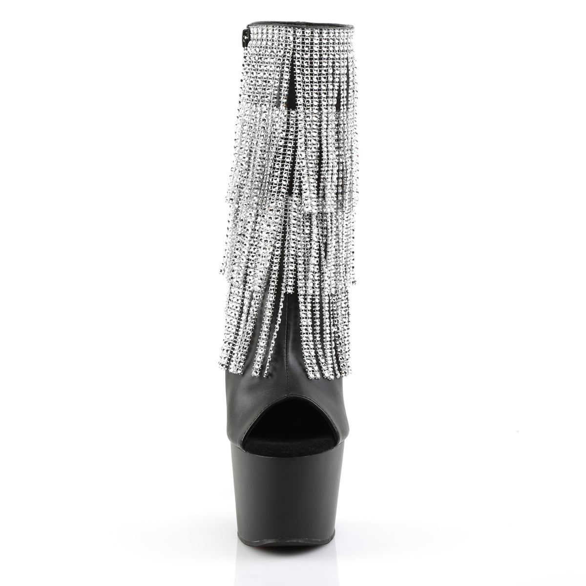 ADORE-1024RSF **7" Heel, 2 3/4" PF Open Toe/Heel Ankle Boot, Side Zip