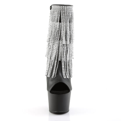 ADORE-1024RSF **7" Heel, 2 3/4" PF Open Toe/Heel Ankle Boot, Side Zip