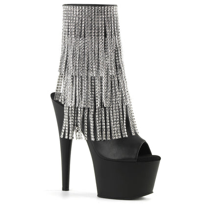 ADORE-1024RSF **7" Heel, 2 3/4" PF Open Toe/Heel Ankle Boot, Side Zip