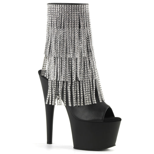ADORE-1024RSF **7" Heel, 2 3/4" PF Open Toe/Heel Ankle Boot, Side Zip