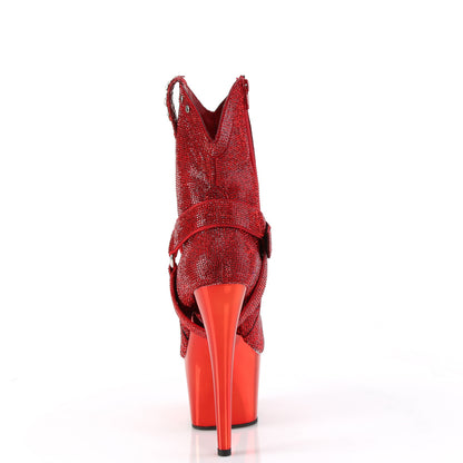 ADORE-1029CHRS *7" Heel, 2 3/4" PF RS Embellished Ankle Boot, Side Zip