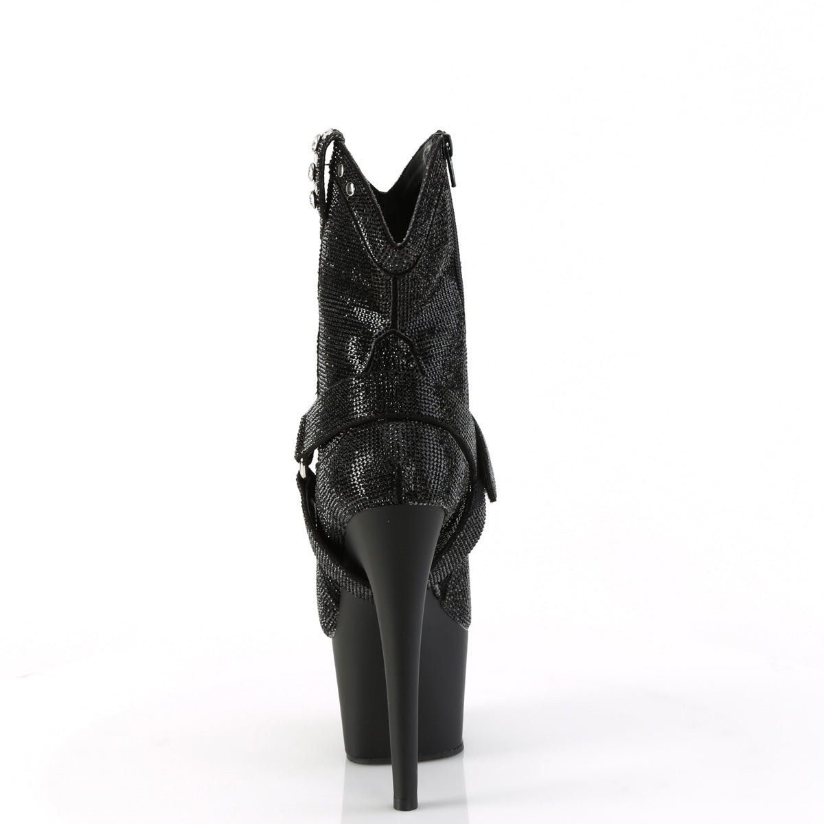 ADORE-1029RS *7" Heel, 2 3/4" PF RS Embellished Ankle Boot, Side Zip