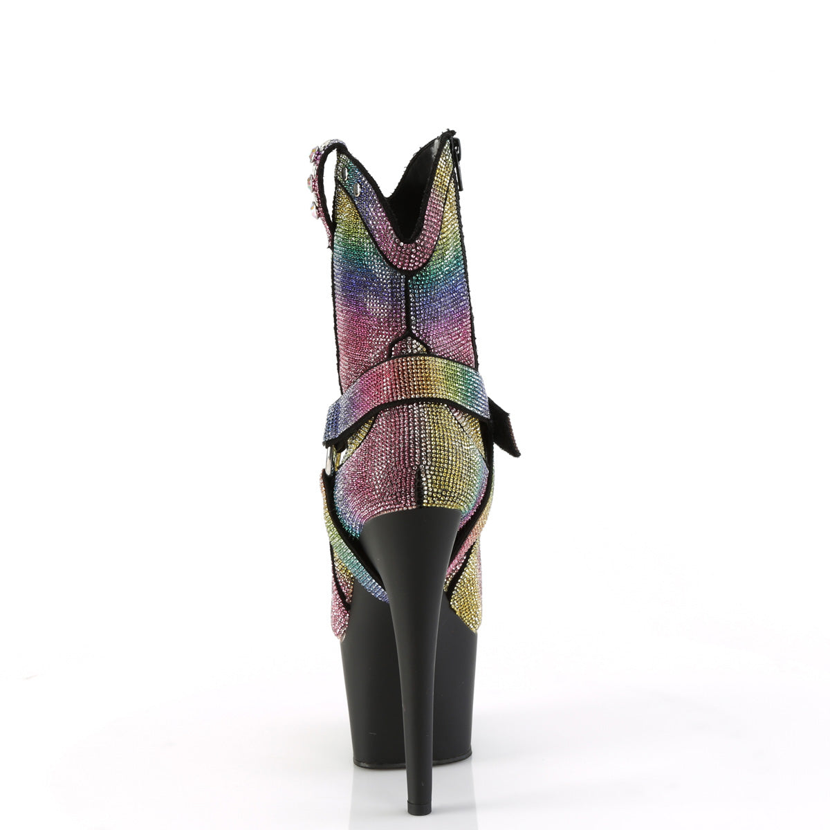 ADORE-1029RS *7" Heel, 2 3/4" PF RS Embellished Ankle Boot, Side Zip