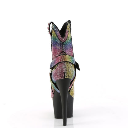 ADORE-1029RS *7" Heel, 2 3/4" PF RS Embellished Ankle Boot, Side Zip