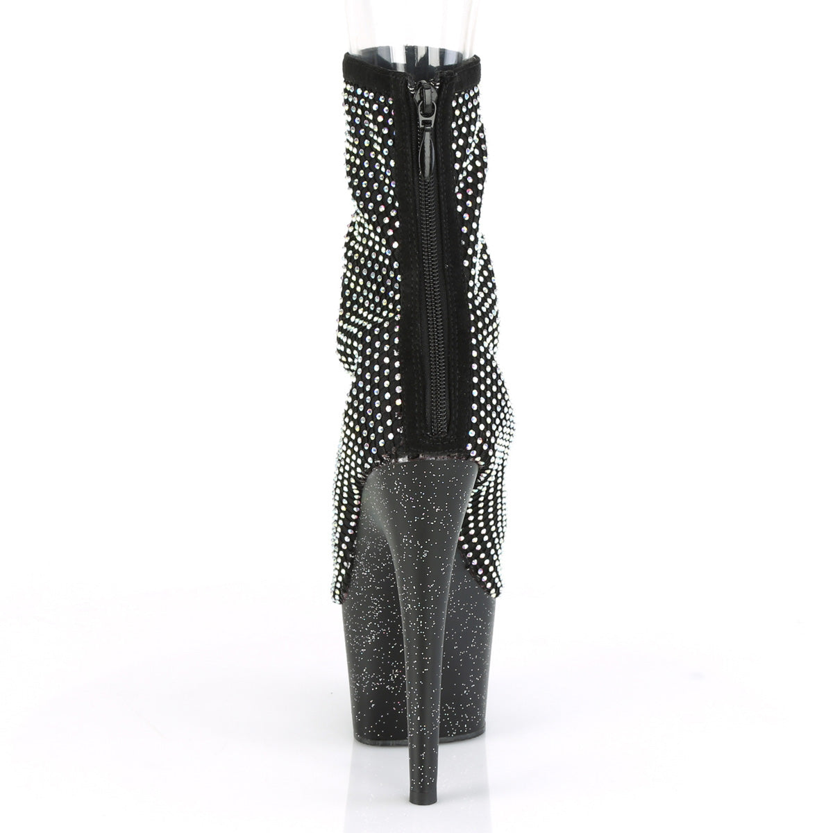 ADORE-1031GM *7" Heel, 2 3/4" PF Peep Toe Ankle Boot, Back Zip