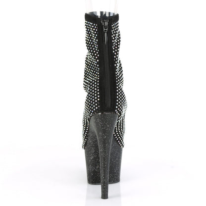 ADORE-1031GM *7" Heel, 2 3/4" PF Peep Toe Ankle Boot, Back Zip