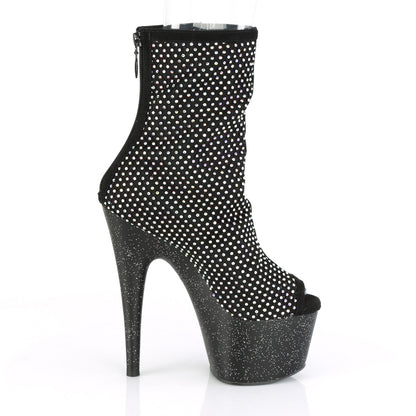 ADORE-1031GM *7" Heel, 2 3/4" PF Peep Toe Ankle Boot, Back Zip