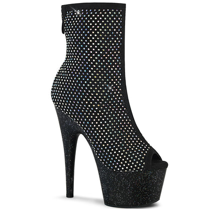 ADORE-1031GM *7" Heel, 2 3/4" PF Peep Toe Ankle Boot, Back Zip
