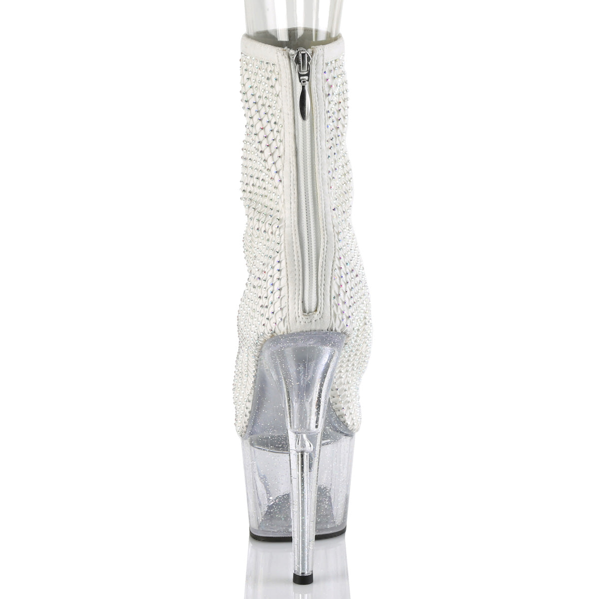 ADORE-1031GM *7" Heel, 2 3/4" PF Peep Toe Ankle Boot, Back Zip