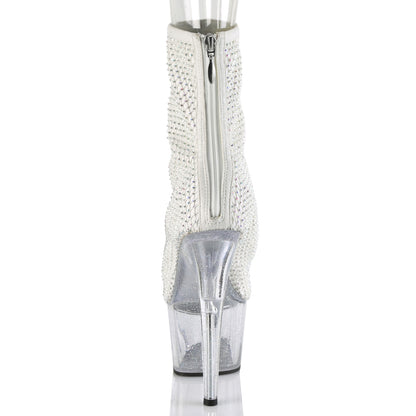 ADORE-1031GM *7" Heel, 2 3/4" PF Peep Toe Ankle Boot, Back Zip