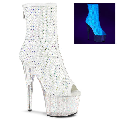 ADORE-1031GM *7" Heel, 2 3/4" PF Peep Toe Ankle Boot, Back Zip
