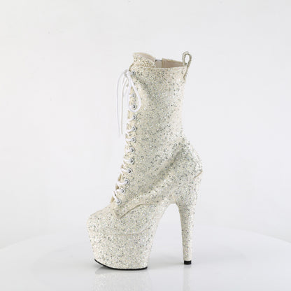 ADORE-1040GR *7" Heel, 2 3/4" PF Lace-Up Front Ankle Boot, Side Zip