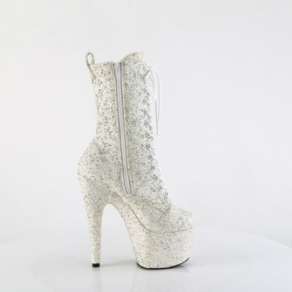 ADORE-1040GR *7" Heel, 2 3/4" PF Lace-Up Front Ankle Boot, Side Zip