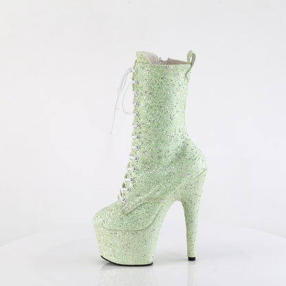 ADORE-1040GR *7" Heel, 2 3/4" PF Lace-Up Front Ankle Boot, Side Zip