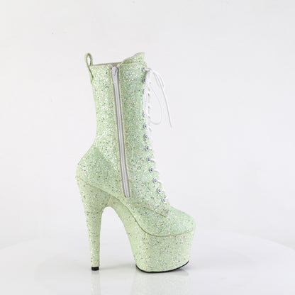 ADORE-1040GR *7" Heel, 2 3/4" PF Lace-Up Front Ankle Boot, Side Zip