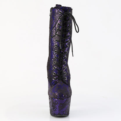 ADORE-1040SPF *7" Heel, 2 3/4" PF Lace-Up Front Ankle Boot, Side Zip