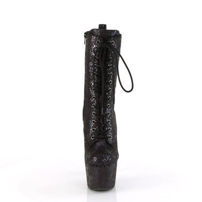 ADORE-1040SPF *7" Heel, 2 3/4" PF Lace-Up Front Ankle Boot, Side Zip