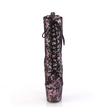 ADORE-1040SPF *7" Heel, 2 3/4" PF Lace-Up Front Ankle Boot, Side Zip