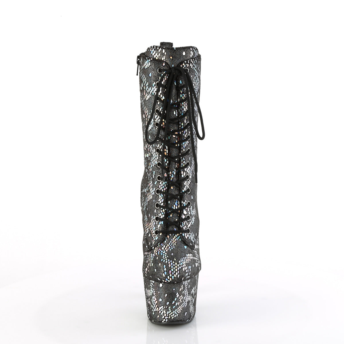 ADORE-1040SPF *7" Heel, 2 3/4" PF Lace-Up Front Ankle Boot, Side Zip