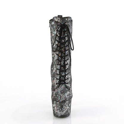 ADORE-1040SPF *7" Heel, 2 3/4" PF Lace-Up Front Ankle Boot, Side Zip