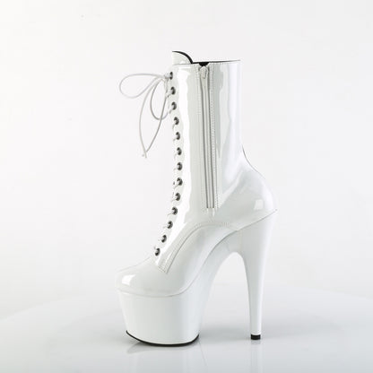ADORE-1040TT 7" Heel, 2 3/4" PF Two Tone Lace-Up Ankle Boot, Side Zip