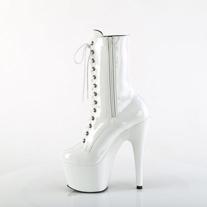 ADORE-1040TT *7" Heel, 2 3/4" PF Two Tone Lace-Up Ankle Boot, Side Zip