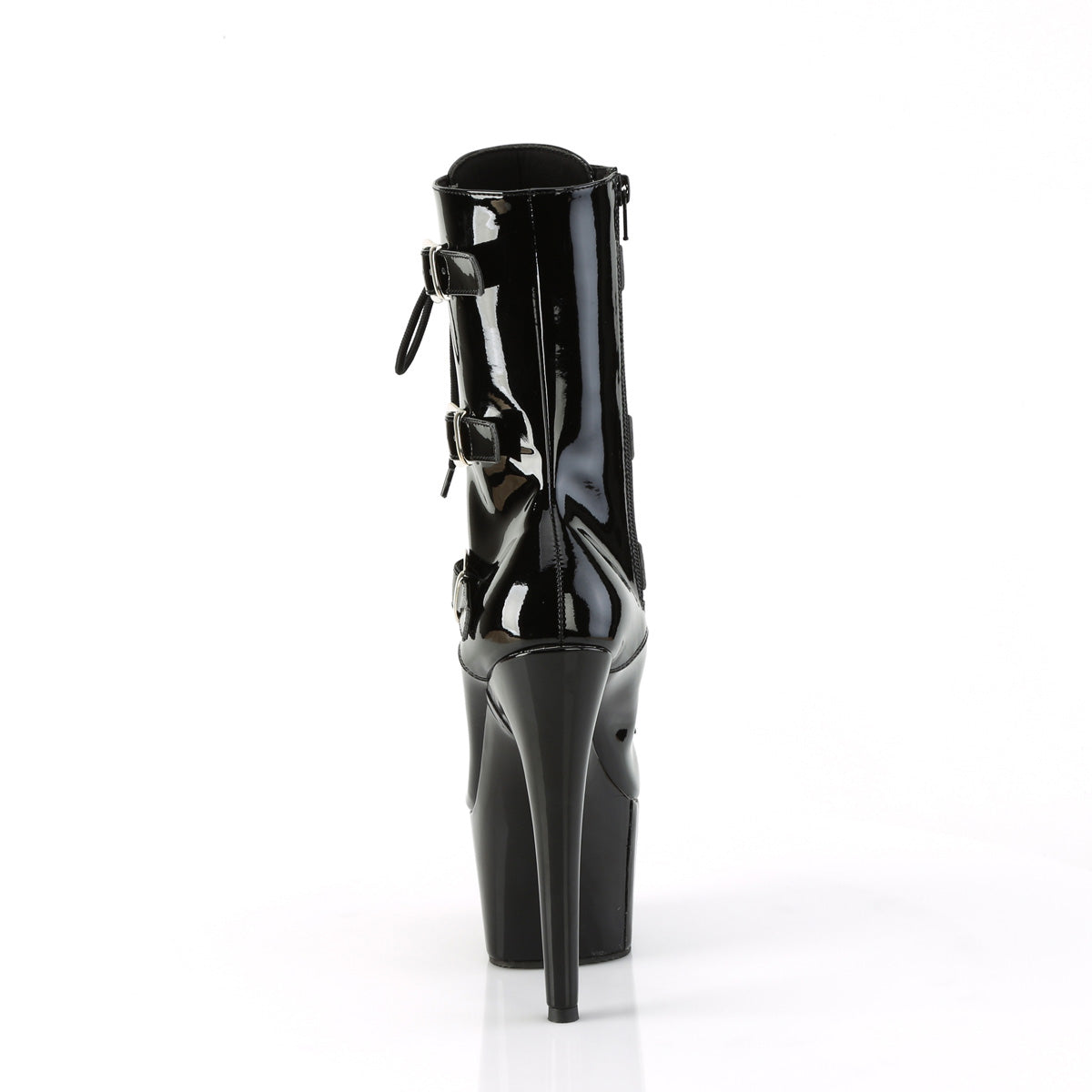 ADORE-1043 7" Heel, 2 3/4" PF Lace-Up Front Ankle Boot, Side Zip