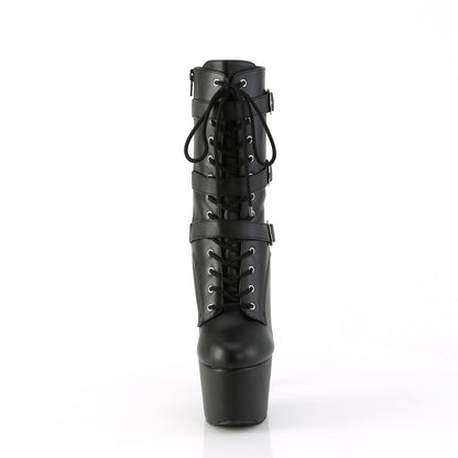 ADORE-1043 *7" Heel, 2 3/4" PF Lace-Up Front Ankle Boot, Side Zip