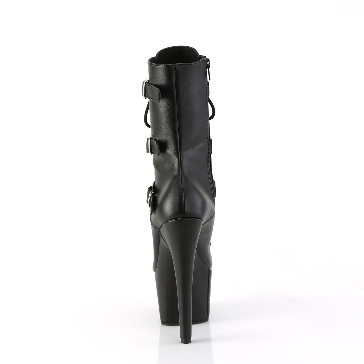 ADORE-1043 *7" Heel, 2 3/4" PF Lace-Up Front Ankle Boot, Side Zip