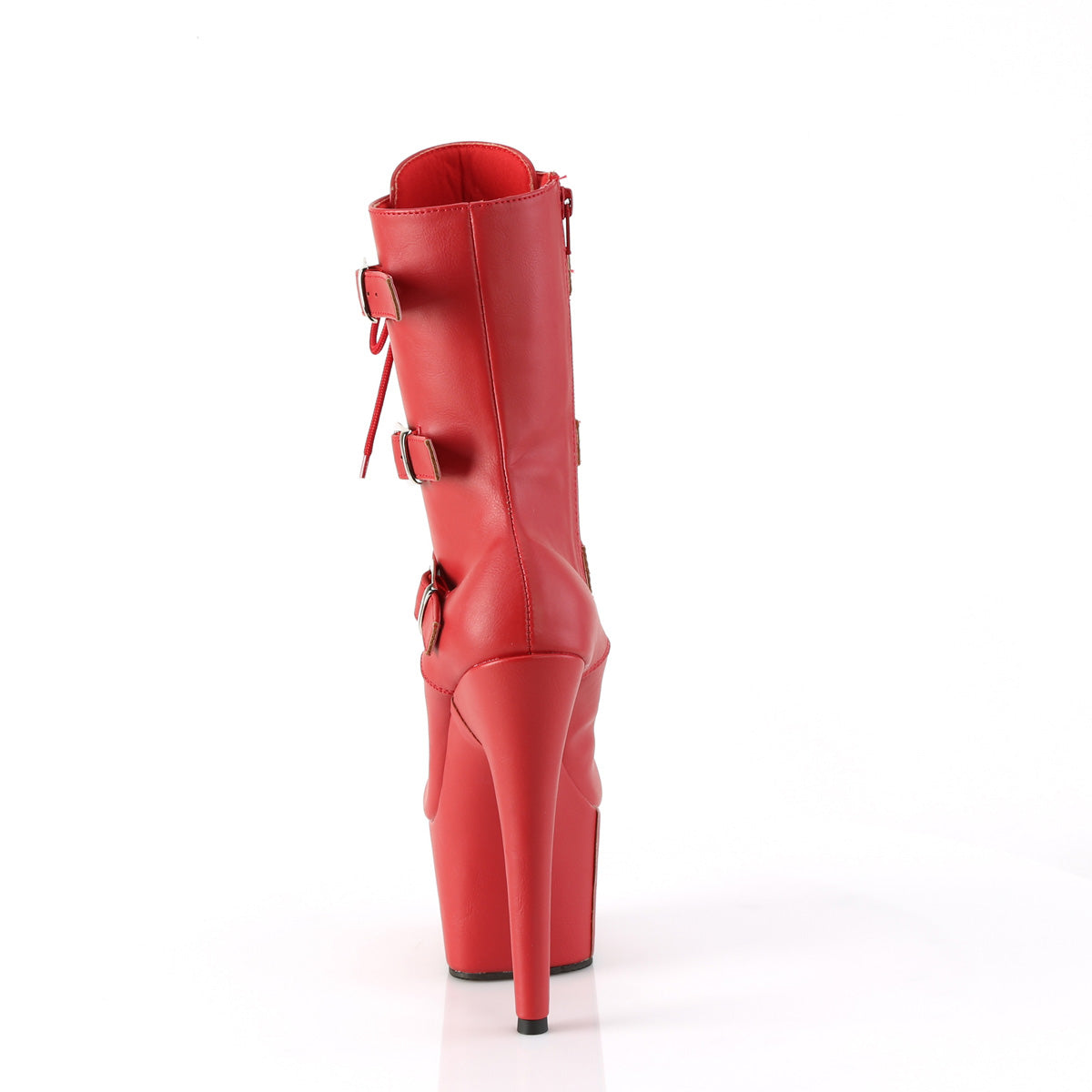 ADORE-1043 7" Heel, 2 3/4" PF Lace-Up Front Ankle Boot, Side Zip