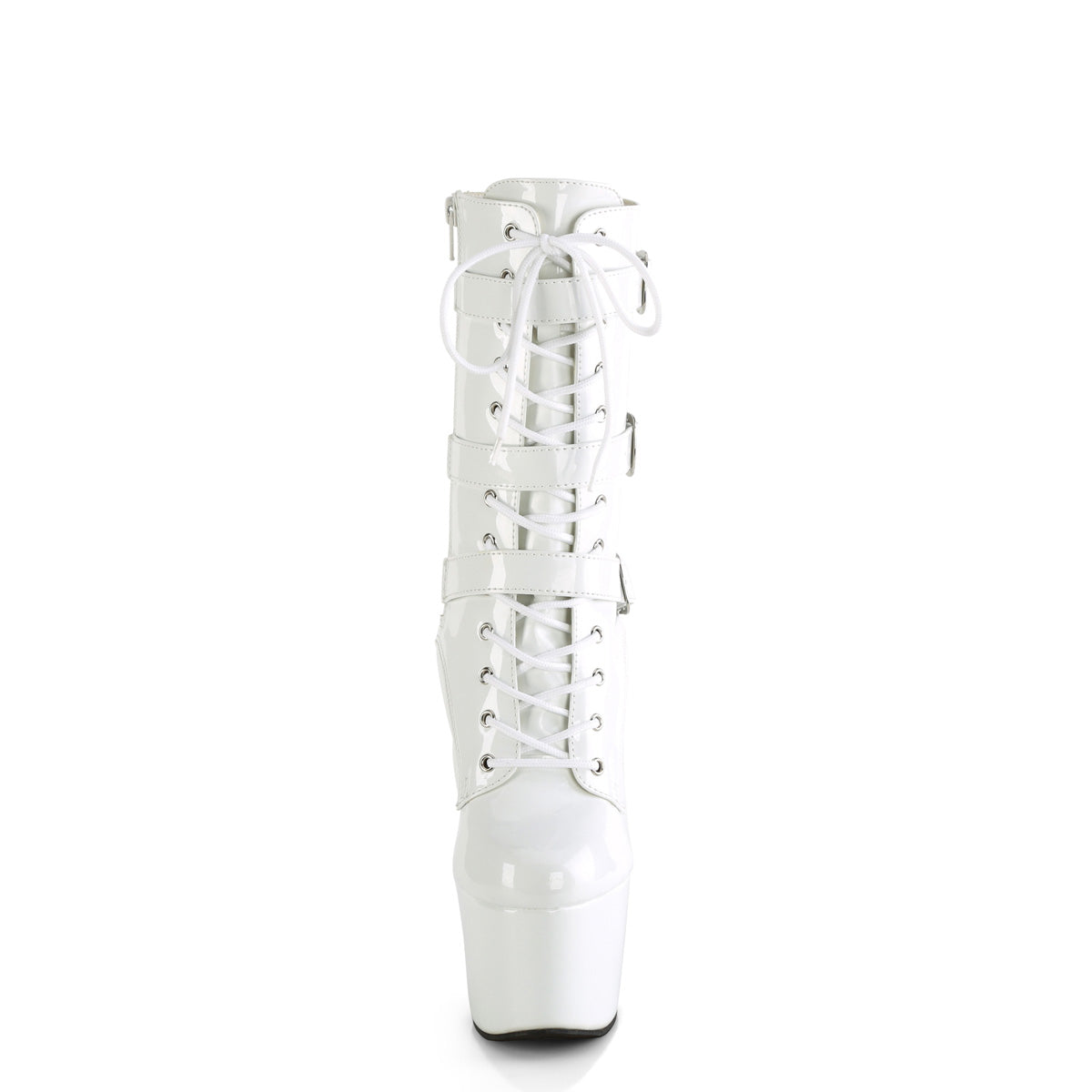 ADORE-1043 *7" Heel, 2 3/4" PF Lace-Up Front Ankle Boot, Side Zip