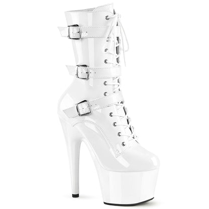 ADORE-1043 *7" Heel, 2 3/4" PF Lace-Up Front Ankle Boot, Side Zip
