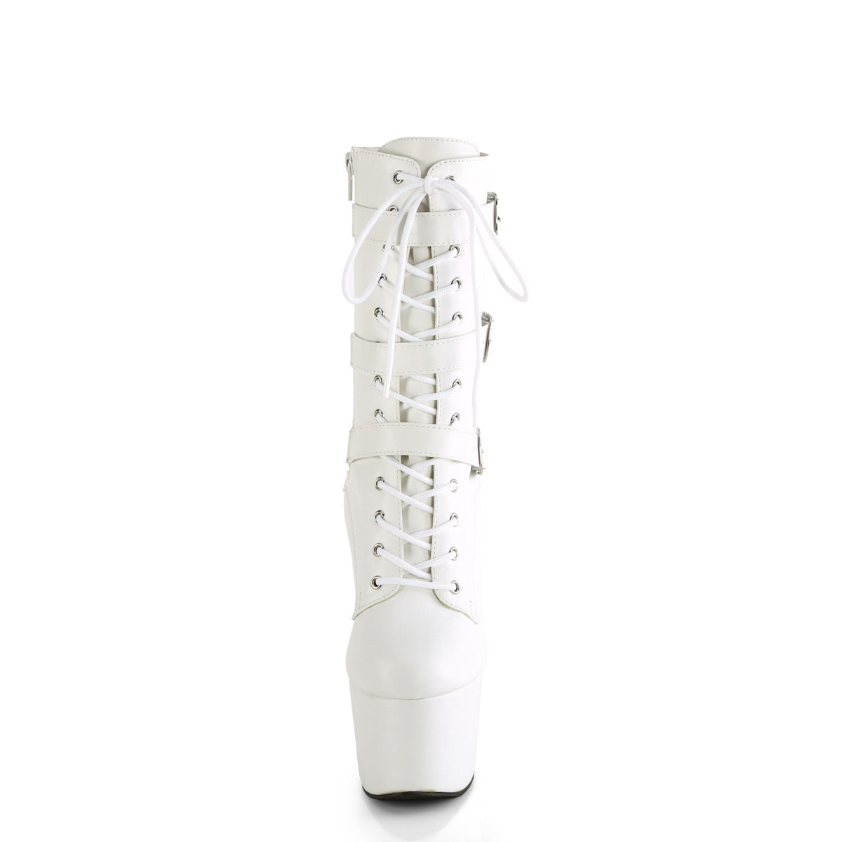 ADORE-1043 *7" Heel, 2 3/4" PF Lace-Up Front Ankle Boot, Side Zip