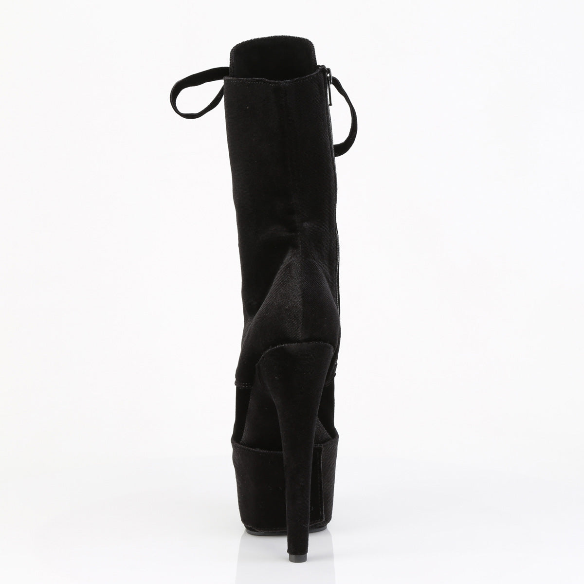 ADORE-1045VEL 7" Heel, 2 3/4" PF Velvet Lace-Up Front Ankle Boot