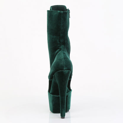ADORE-1045VEL *7" Heel, 2 3/4" PF Velvet Lace-Up Front Ankle Boot