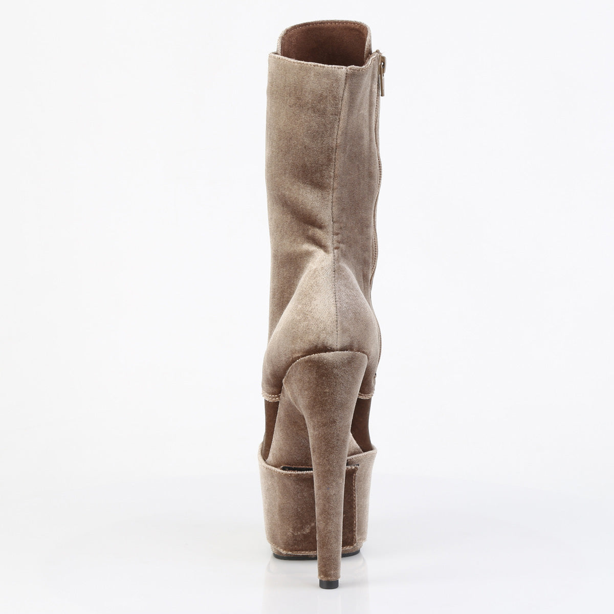 ADORE-1045VEL *7" Heel, 2 3/4" PF Velvet Lace-Up Front Ankle Boot