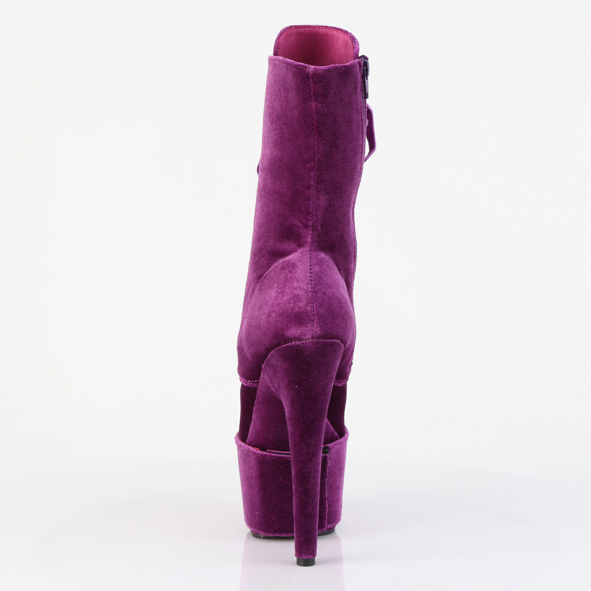ADORE-1045VEL *7" Heel, 2 3/4" PF Velvet Lace-Up Front Ankle Boot