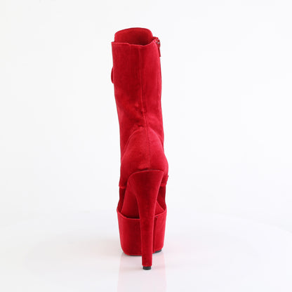 ADORE-1045VEL *7" Heel, 2 3/4" PF Velvet Lace-Up Front Ankle Boot