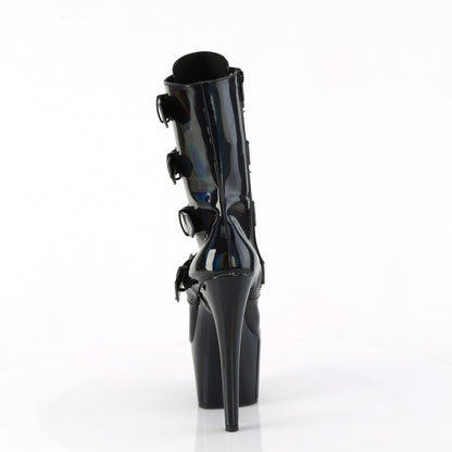 ADORE-1046 7" Heel, 2 3/4" PF Lace-Up Front Ankle Boot, Side Zip