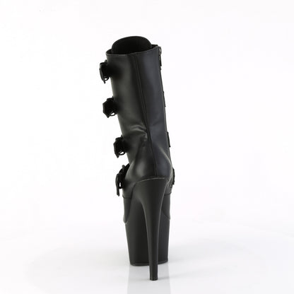 ADORE-1046 7" Heel, 2 3/4" PF Lace-Up Front Ankle Boot, Side Zip