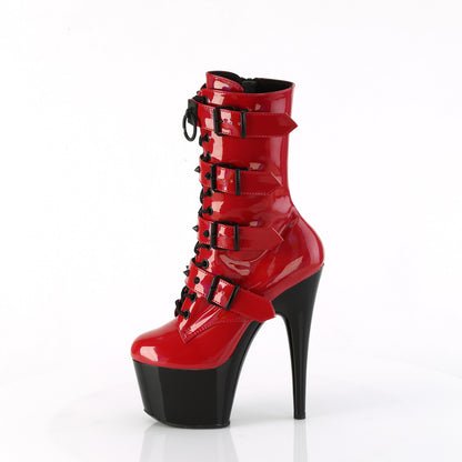 ADORE-1046TT *7" Heel, 2 3/4" PF Two Tone Lace-Up Ankle Boot, Side Zip