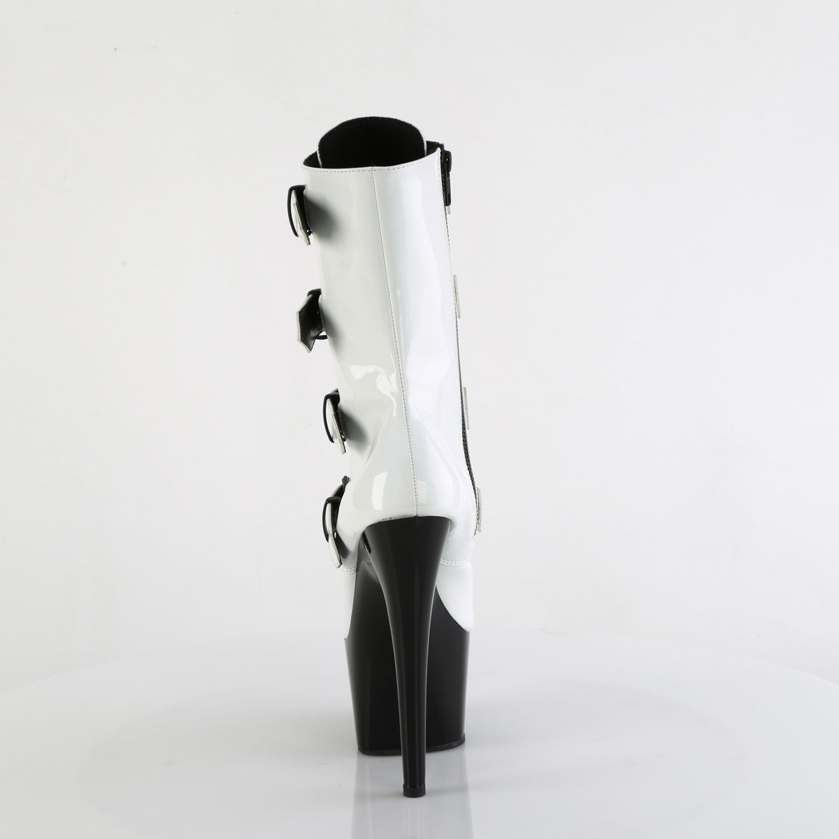 ADORE-1046TT *7" Heel, 2 3/4" PF Two Tone Lace-Up Ankle Boot, Side Zip