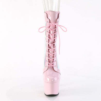 ADORE-1047 *7" Heel, 2 3/4" PF Lace-Up Front Anke Boot, Back Zip