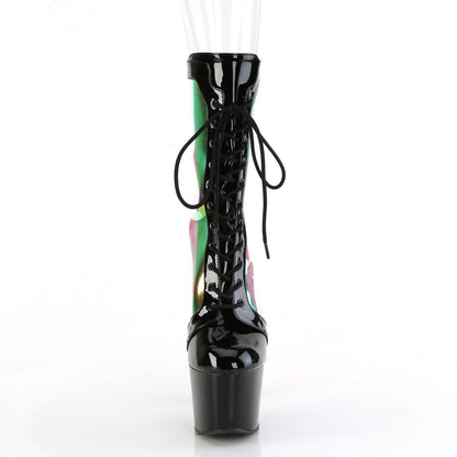 ADORE-1047 *7" Heel, 2 3/4" PF Lace-Up Front Anke Boot, Back Zip