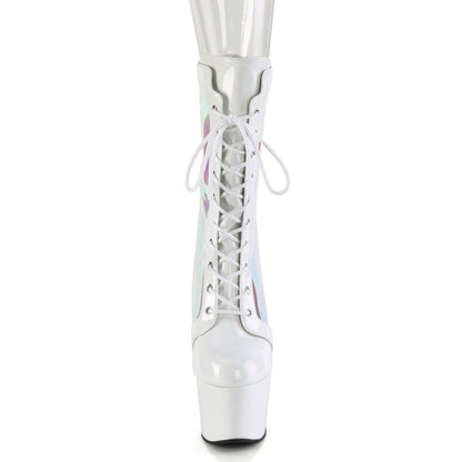 ADORE-1047 *7" Heel, 2 3/4" PF Lace-Up Front Anke Boot, Back Zip