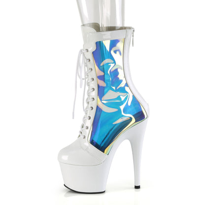 ADORE-1047 *7" Heel, 2 3/4" PF Lace-Up Front Anke Boot, Back Zip