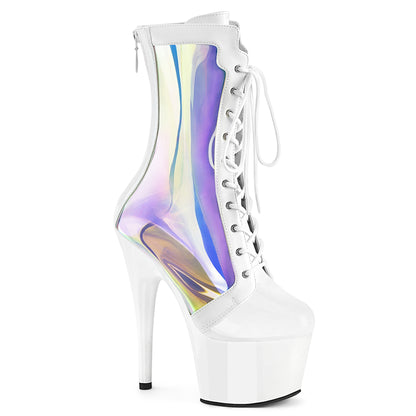 ADORE-1047 *7" Heel, 2 3/4" PF Lace-Up Front Anke Boot, Back Zip