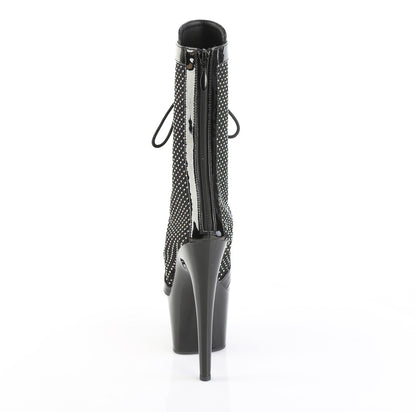 ADORE-1048RSNT 7" Heel, 2 3/4" PF Peep Toe Ankle Boot, Side Zip